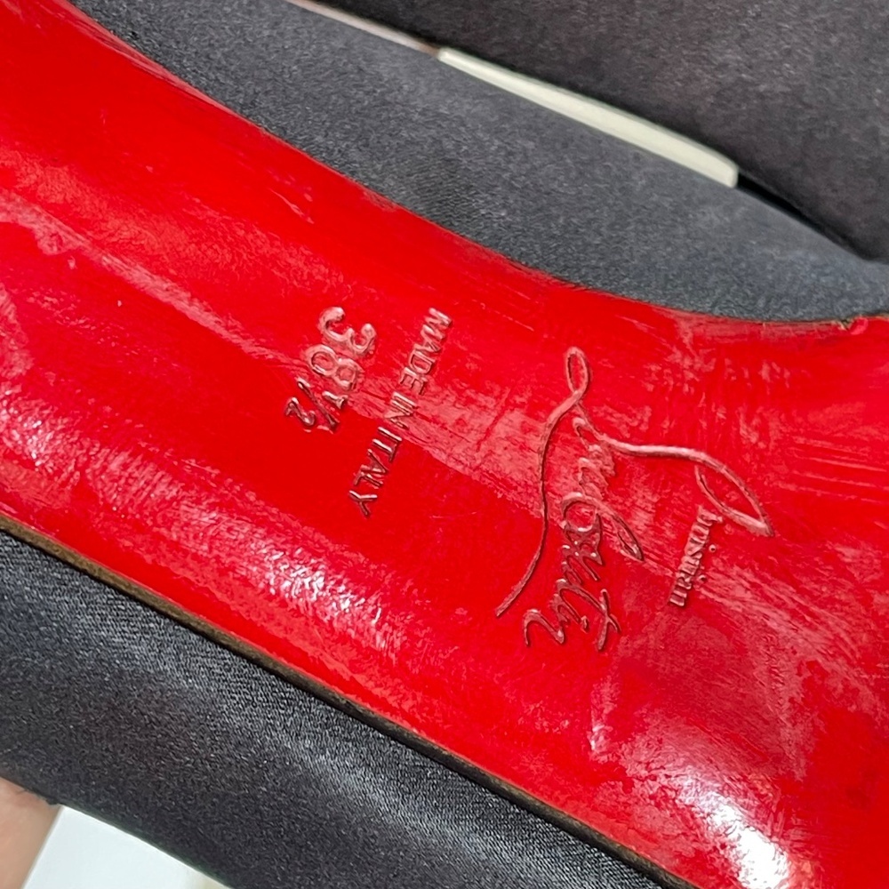Christian Louboutin Black Peep Toe Heels - Picture 5 of 7